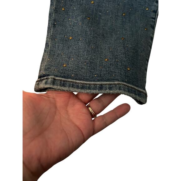 Kut from the Kloth Reese high rise fab ab ankle straight leg Size 14 gold embel - Picture 6 of 10